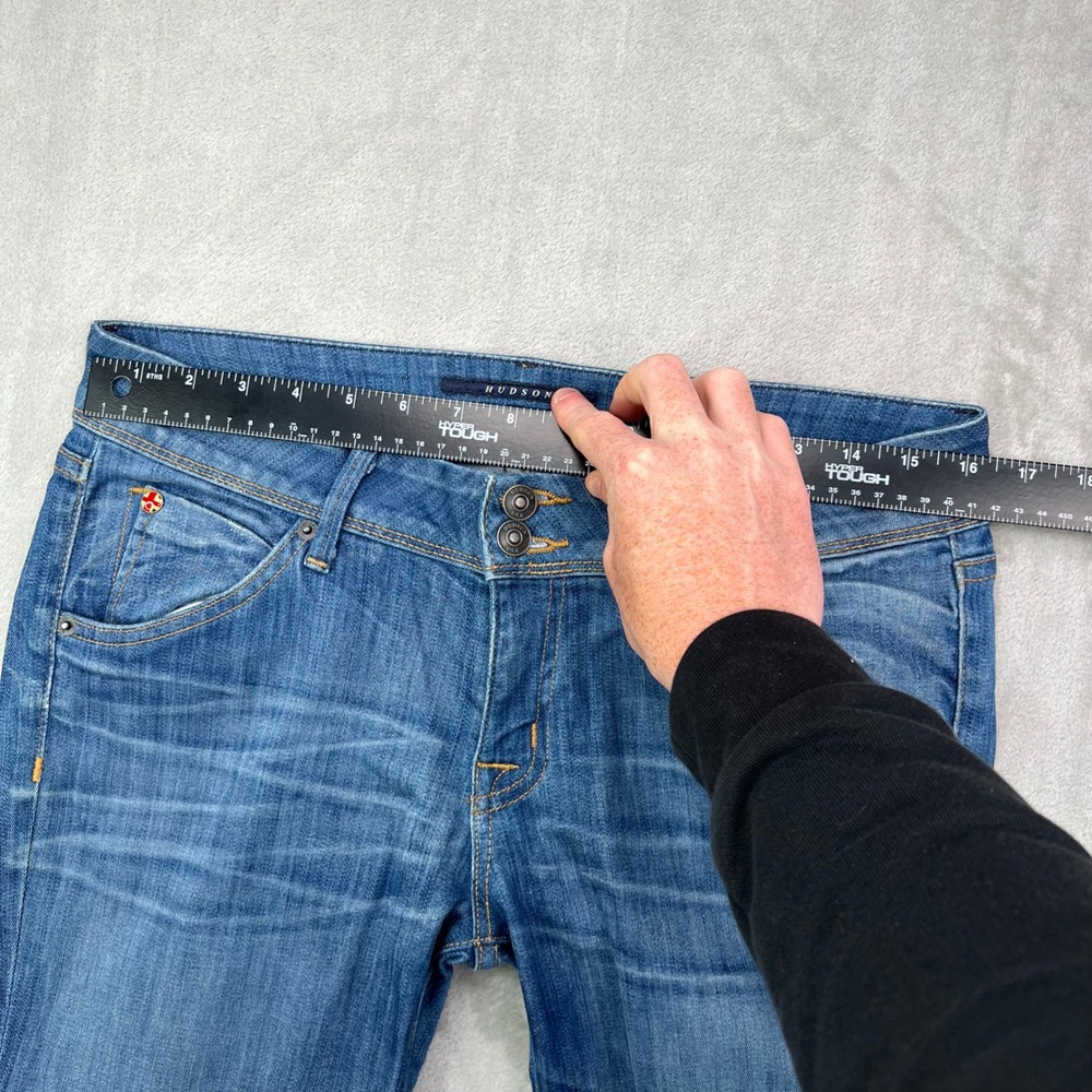 Hudson Beth Baby Bootcut Jeans Womens 29 Blue Solid Stretch‎ Flap Pocket Denim - Picture 11 of 16